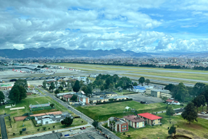 Bird-eye view of airport bogota in colombia