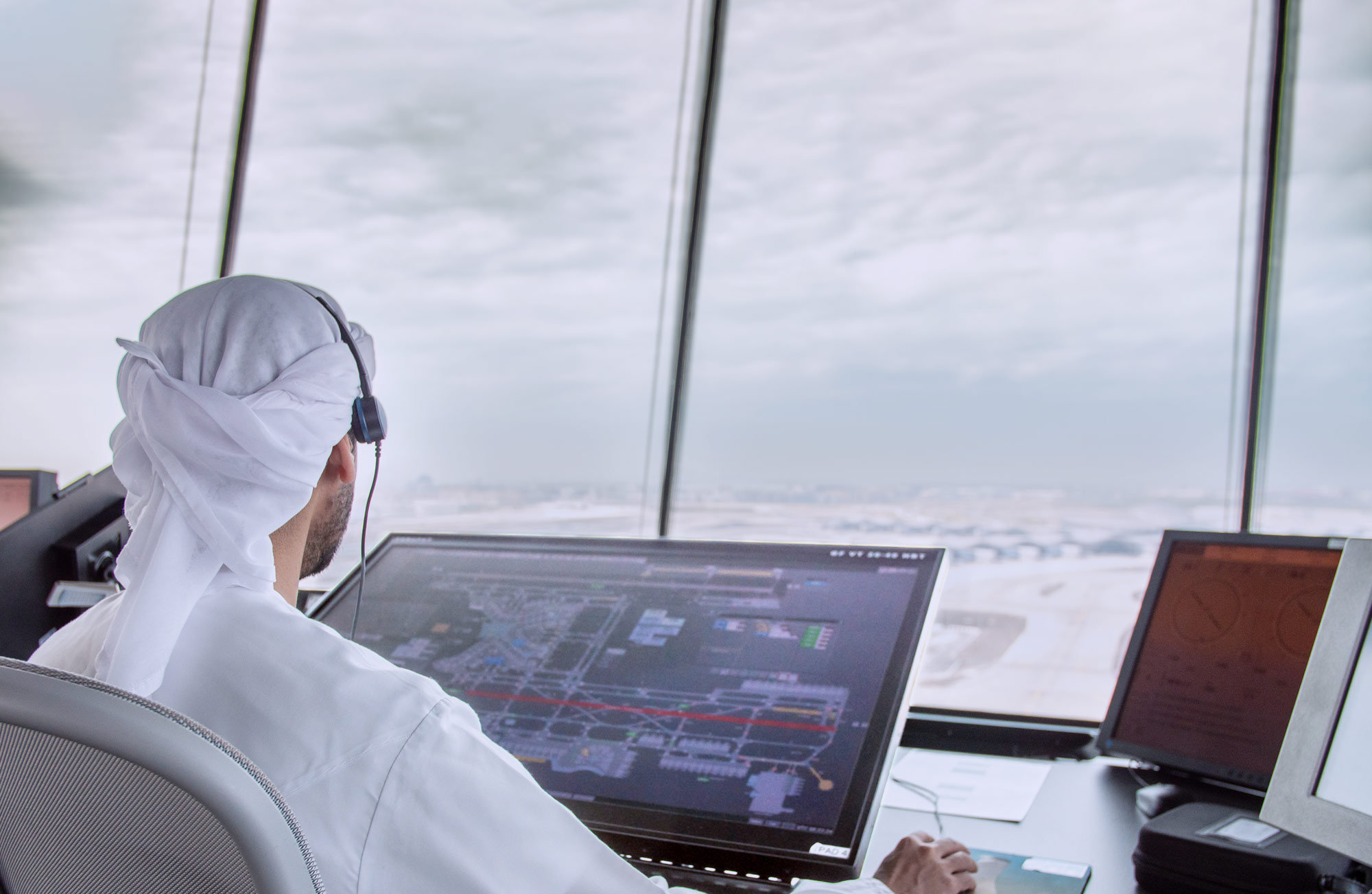 web header showing the Frequentis towerpad at Abu Dhabi Airports